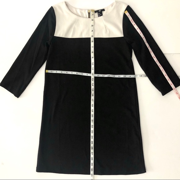 H&M Color Block Black & White Quarter Sleeve Dress - Picture 5 of 8